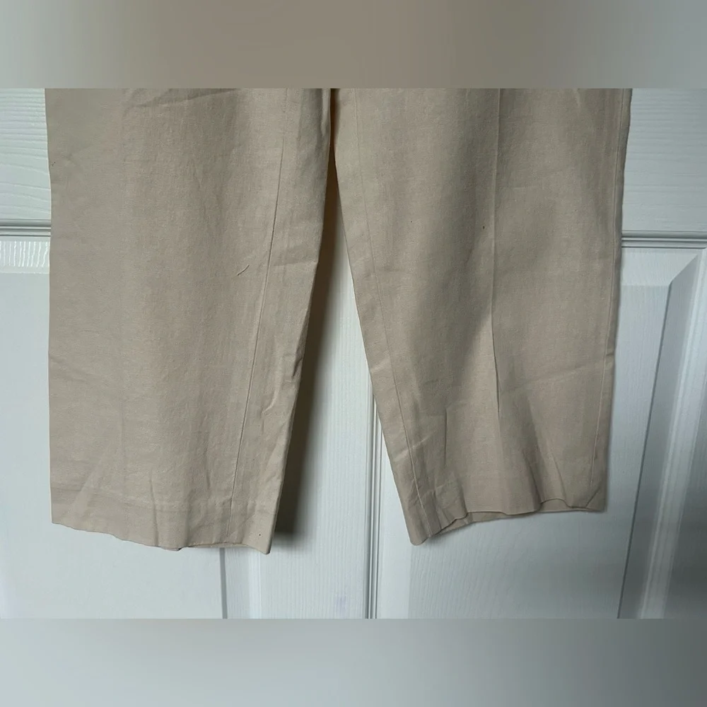 J. Crew NWT Wide Leg Beige Khaki Linen High Rise Pant Size 12
